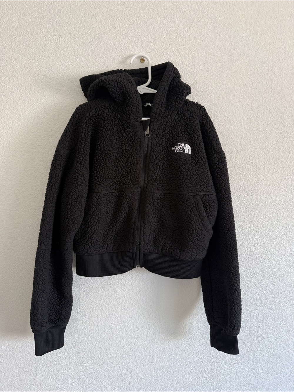 The North Face Kids Black Sherpa Hoodie Jacket